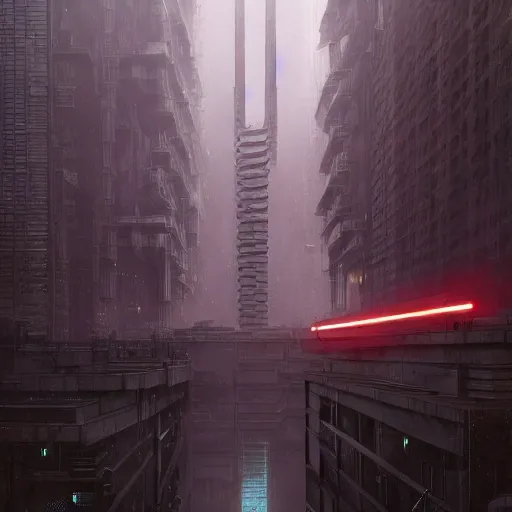 Image similar to highly detailed brutalist architecture city, star wars imperial style, while it's raining, stephen bliss, unreal engine, fantasy art by greg rutkowski, loish, rhads, ferdinand knab, makoto shinkai, ilya kuvshinov, rossdraws, global illumination, radiant light, detailed and intricate environment