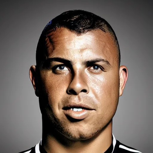 Image similar to real ronaldo nazario head and shoulders portrait photograph by martin schoeller