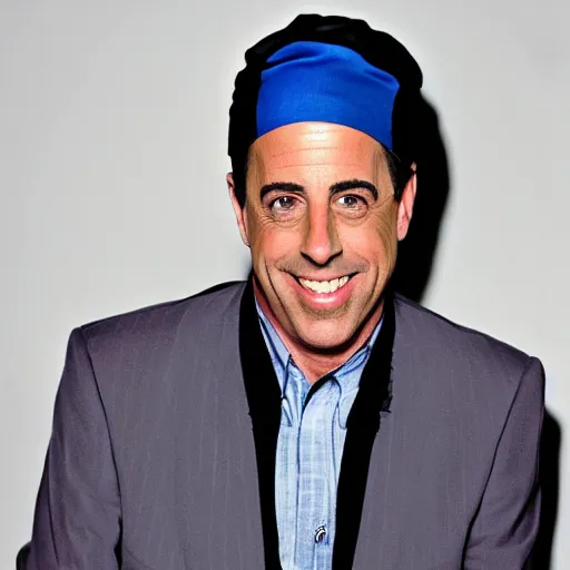 Image similar to jerry seinfeld wearing a durag