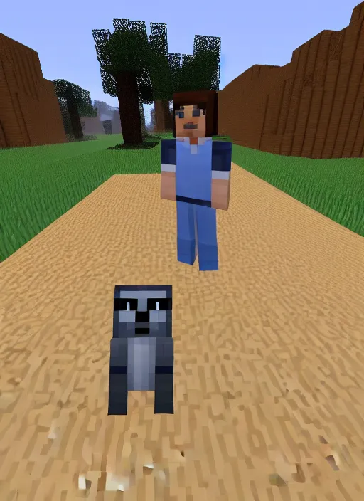 Prompt: anton chigurh in minecraft