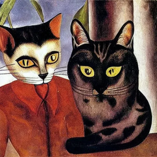 Image similar to house cat by Frida Kahlo