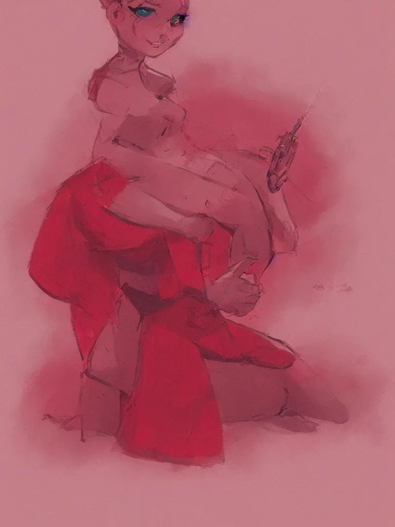 Image similar to red on pink by Disney Concept Artists, blunt borders, rule of thirds