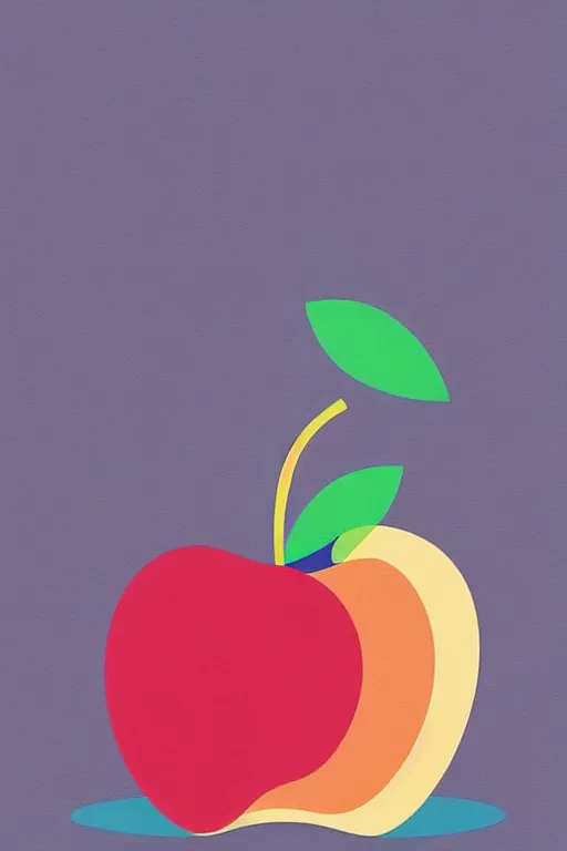 Prompt: minimalist boho style art of a colorful apple, illustration, vector art