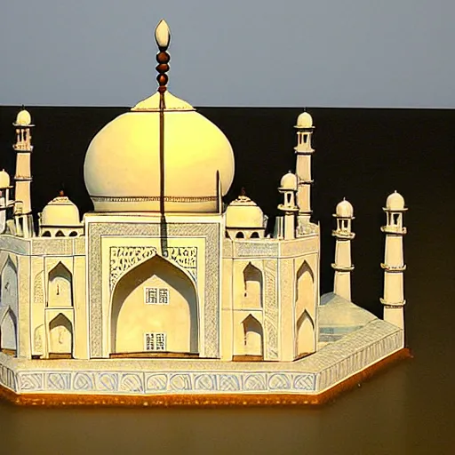 Image similar to a reconstruction of the cheese taj mahal made ot of cheese