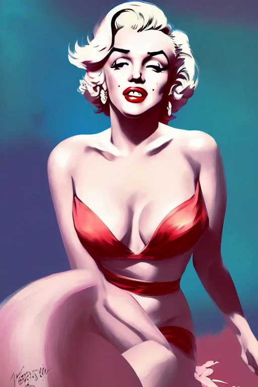 Image similar to marilyn monroe, manga cover art, detailed color portrait, artstation trending, 8 k, greg rutkowski