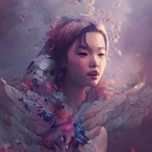 Prompt: beauty girl asian, wings, hyper detailed, insane details, intricate, elite, elegant, luxury, spring light, by ismail inceoglu dragan bibin hans thoma greg rutkowski alexandros pyromallis rene maritte illustrated, perfect face, fine details, realistic shaded, fine - face, pretty face
