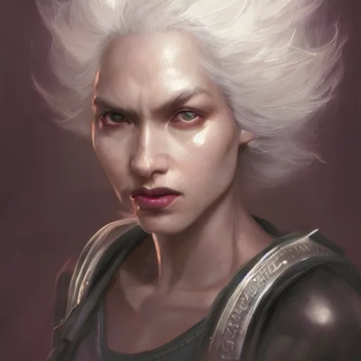 Prompt: black skin white hair wise immortal female wizard, realistic shaded lighting poster by craig mallismo, artgerm, jeremy lipkin and michael garmash, unreal engine, radiant light, detailed and intricate environment, digital art, art station trends