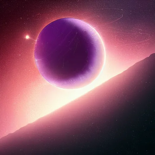 Prompt: a detailed digital painting of a marble - like planet orbiting a large purple sun in a sea of stars, by alena aenami, petros afshar and greg rutkowski trending on artstation, deviantart, planet, clouds, earth, exoplanet, stars, nubulae hubble