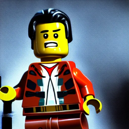 Prompt: a screenshot of bruce campbell in lego star wars. 3 d rendering. unreal engine. amazing likeness. very detailed. cartoon caricature