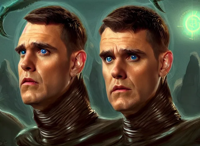 Image similar to hydra of lerna with two heads, one head is lloyd christmas, the other head is harry dunne ( from dumb and dumber ), serpentine water monster, d & d, fantasy, portrait, highly detailed, digital painting, trending on artstation, concept art, sharp focus, illustration, art by artgerm and craig mullins