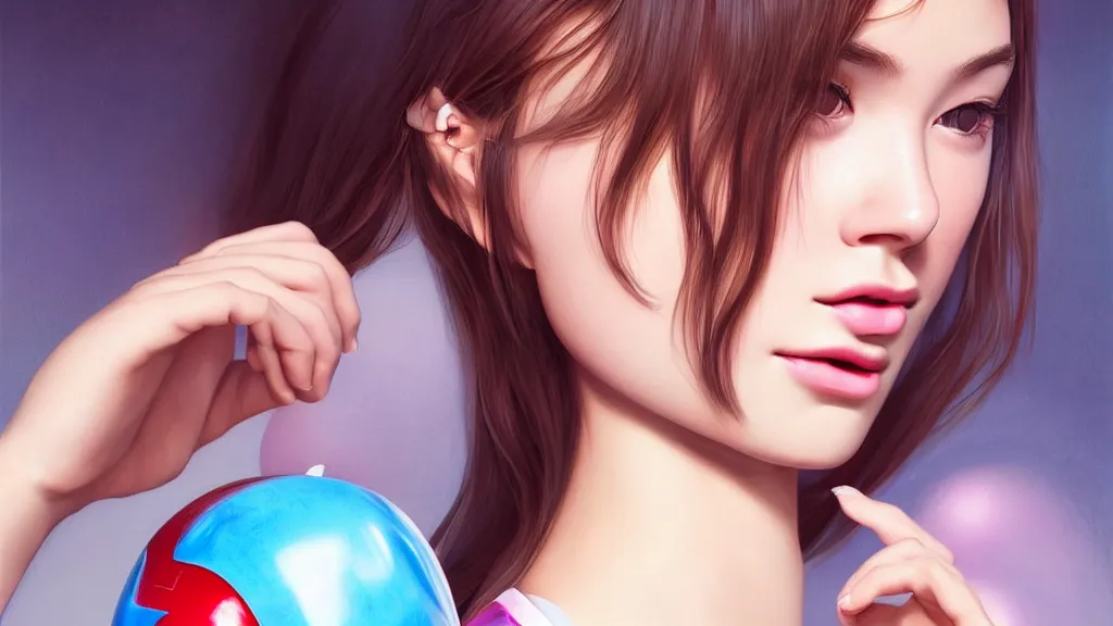 Image similar to a cute girl in a bowling alley, photo, ultra detail, small nose, bowling, photoreal, professionally retouched, soft moonlight lighting, shiny plastic armor, realistic, smooth face, goddess, luscious lips, perfect eyes, wide angle, sharp focus on eyes, 8 k high definition, insanely detailed, intricate, elegant, art by artgerm and wlop