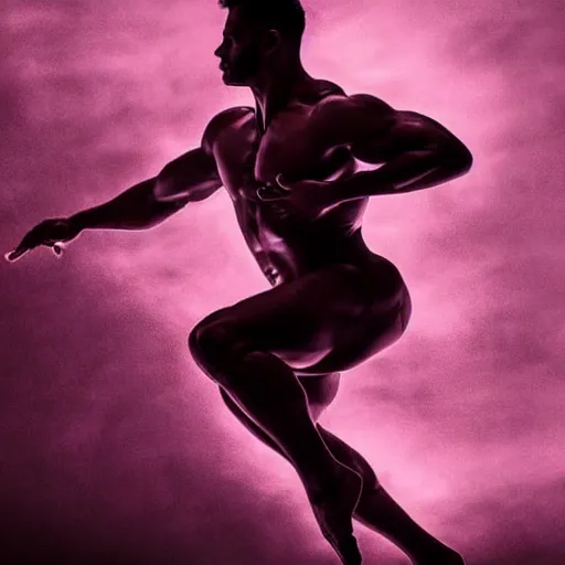 Image similar to abstract dramatic art, male calisthenics, abstract!!, dramatic lighting, flowing symbolism, matte colors, inspiring, trending on artstation