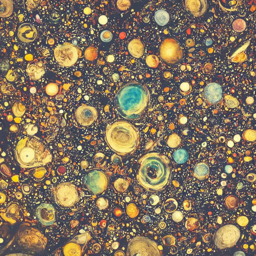 Prompt: A bowl of the universe, the universe inside of a bowl, view from above, close-up photography