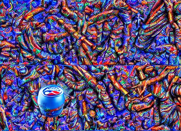 Prompt: pepsi howitzer, deepdream