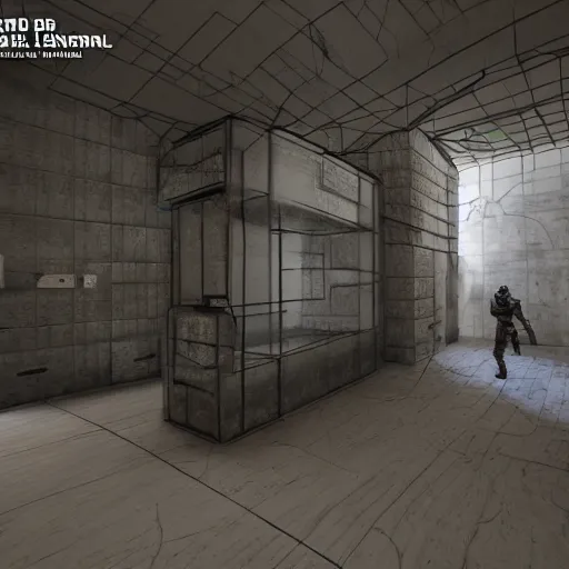 Prompt: a professional 3 d wireframe of a counter strike level, 8 k, unreal engine, octane render