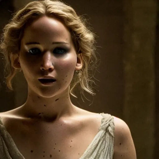 Image similar to jennifer lawrence is the monster, still from the movie mary shelley's frankenstein