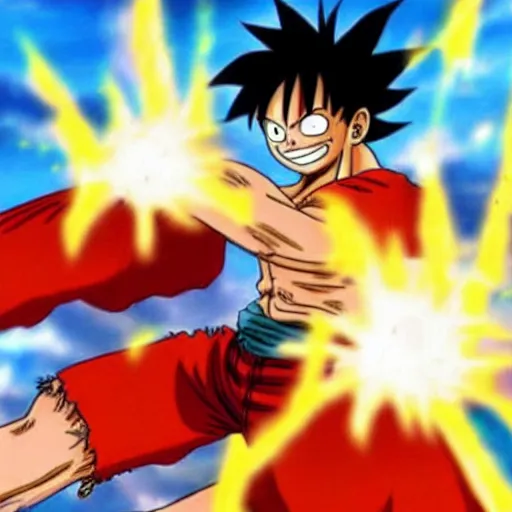 Image similar to luffy as goku