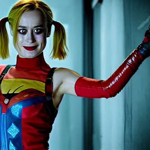 Prompt: brie larson as harley quinn from suicide squad