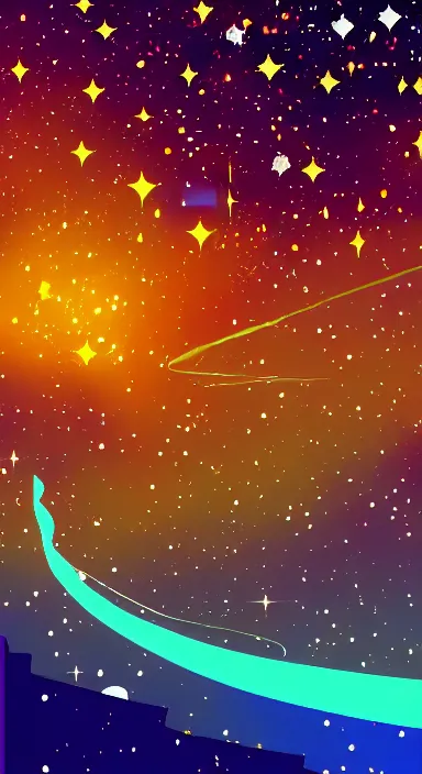 Image similar to shooting stars app background artwork, digital art, award winning