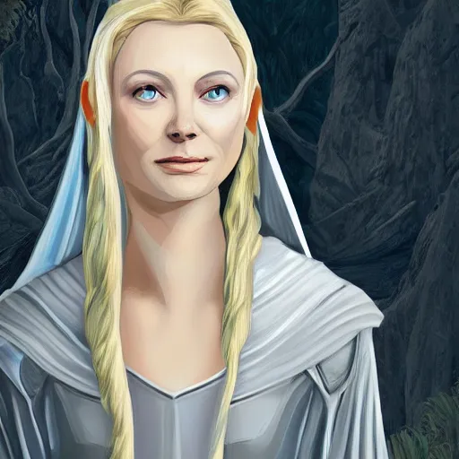 Image similar to galadriel, digital art