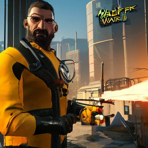 Image similar to Half-Life Gordon Freeman meets Cyberpunk 2077