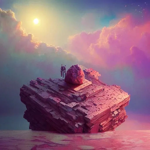 Image similar to Filip Hodas, minimalistic, hyperrealistic surrealism, award winning masterpiece with incredible details, epic stunning, infinity pool, a surreal vaporwave liminal space, highly detailed, trending on ArtStation, artgerm and greg rutkowski and alphonse mucha, daily deviation, IAMAG, broken giant marble head statue ruins, nightscape, milkyway