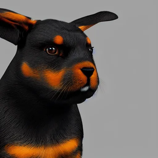 Image similar to Rottweiler rabbit hybrid, rendered in unreal engine