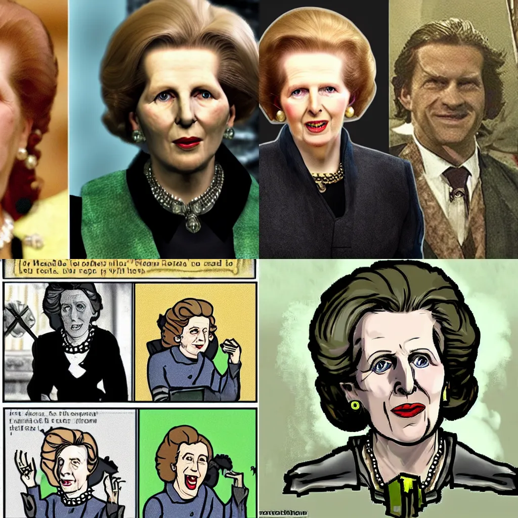 Prompt: margaret thatcher as a character in skyrim