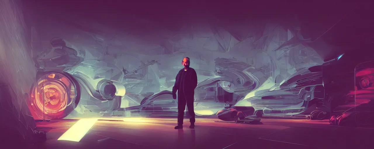 Image similar to duotone tech noir concept illustration 3 / 4 portrait of science fiction author pkd with light beams from sky. cinematic volumentric lighting space. golden ratio accidental renaissance. by sachin teng and sergey kolesov and ruan jia and heng z. graffiti art, scifi, fantasy, hyper detailed. octane render. concept art. trending on artstation