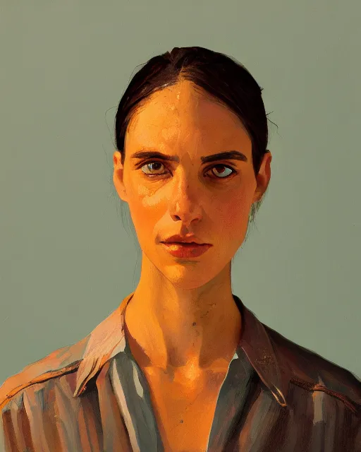 Prompt: hila klein studio portrait, greg rutkowski, f / 2 0, symmetrical face, warm colors, depth of field