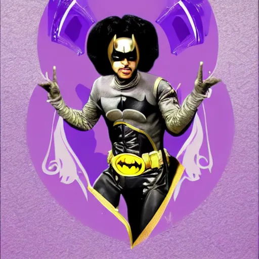 Prompt: a portrait of prince as gemini in a batman film in the style of herbert bayer