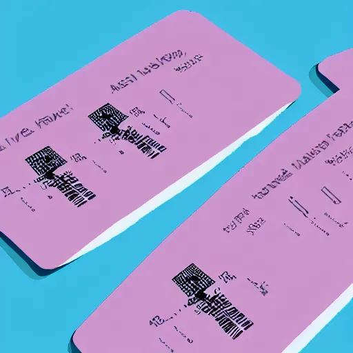 Prompt: graphic design of pale pink airline tickets to the metaverse, alien ar code and e - ink display