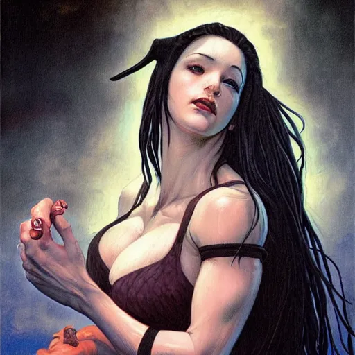 Image similar to an amazing masterpiece of art by gerald brom 🐐 🔥 tifa