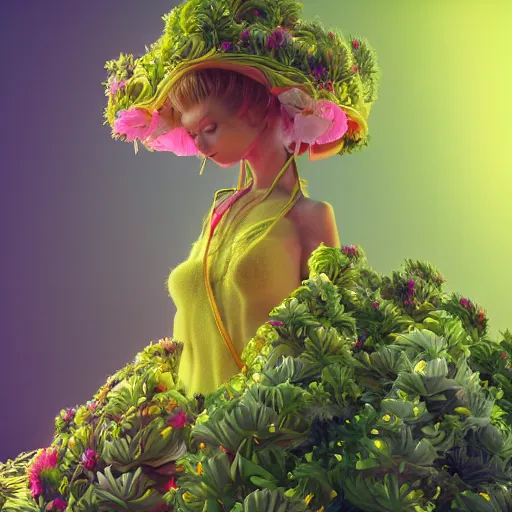 Image similar to a beautiful amazing art of flora addict out of spirals by tom Haugomat, Serena Malyon, Maxim Shirkov, Alex Pogrebniak and Robin Gundersen, Trending on artstation, featured on Behance, Vision of chaos, octane render.