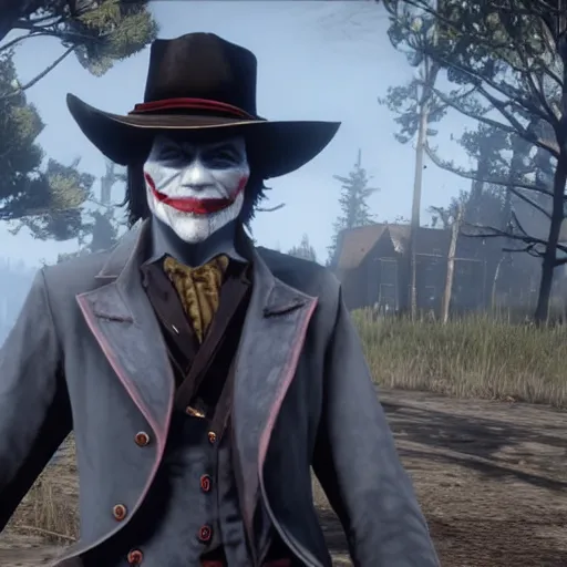 Prompt: health ledger joker in red dead redemption 2 4k Quality