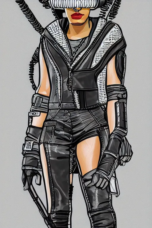 Image similar to cypherpunk fashion illustration, ultra detailed, fine detail