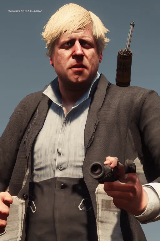 Prompt: Boris Johnson in RDR2, unreal engine, trending on artstation