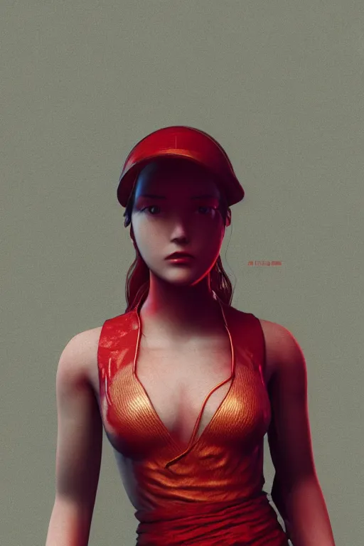 Image similar to a vintage photograph of a communist girl, strong subsurface scattering, red smoke, gold cables, dramatic lighting, stunning scene, highly detailed, concept art, octane render, trending on artstation