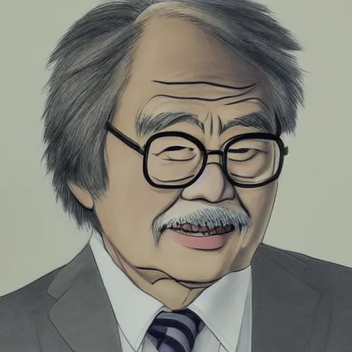 Prompt: Hayao Miyazaki portrait drawn by Hayao Miyazaki