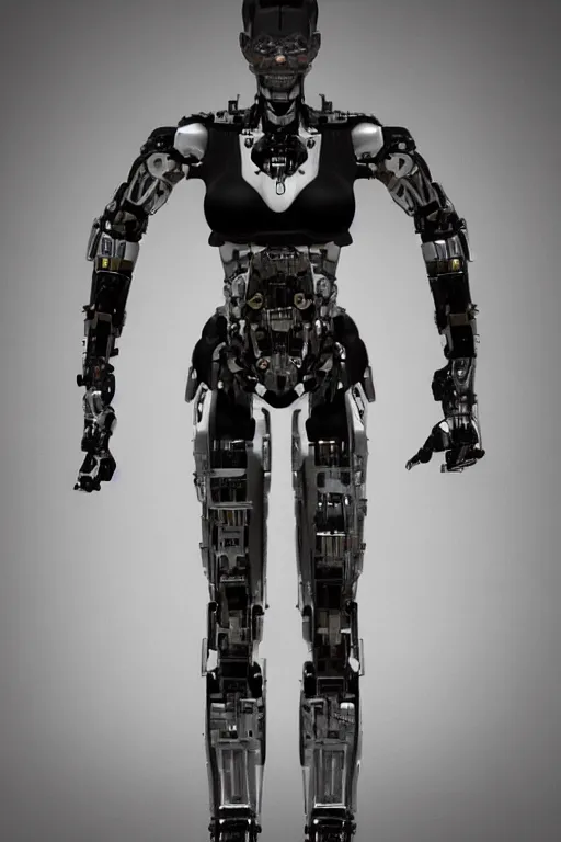 Image similar to symmetry!! full body cyborg female concept, supermodel, humanoid form, terminator tx, mecha anatomy, has monkey arms, digital art, in the style of ben lol, brian sum, ramil sunga, herbert lowis, furio tedesschi, christopher cao, artstation, pinterest, deviantart, photoshop, octane render, unreal engine