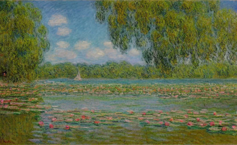 Image similar to a beautiful landscape in the style of claude monet, ultra realistic, beautiful