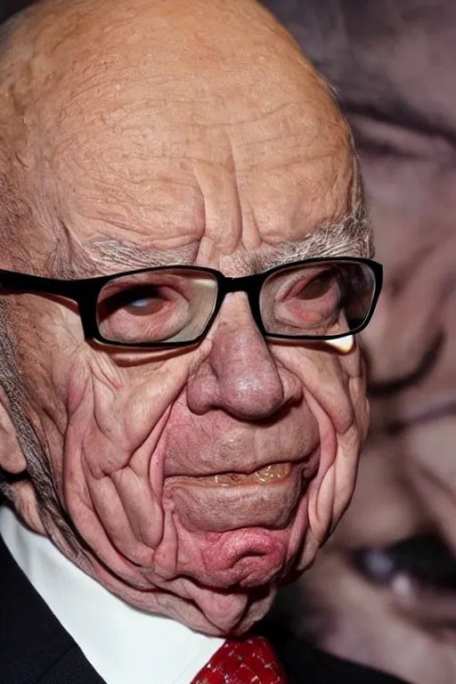 Image similar to rupert murdoch as a worm monster, photorealistic, cinematic lighting, highly detailed, very intricate, by guillermo del toro and hr giger