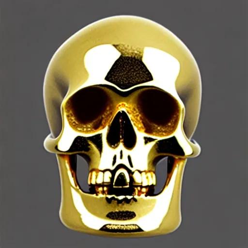 Image similar to marble scull with gold fluorish