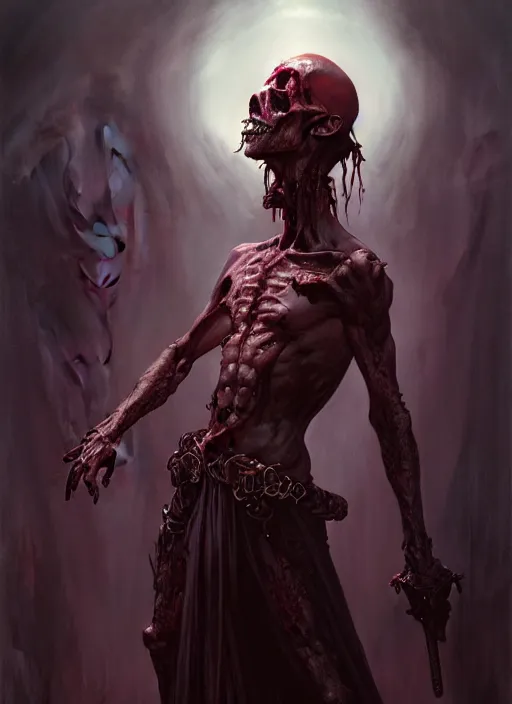 Image similar to necromancer casting toll the dead, full body, hyper realistic dnd character art portrait, dark fantasy art, intricate fantasy painting, dramatic lighting, vivid colors, deviantart, artstation, by edgar maxence and caravaggio and michael whelan and delacroix.