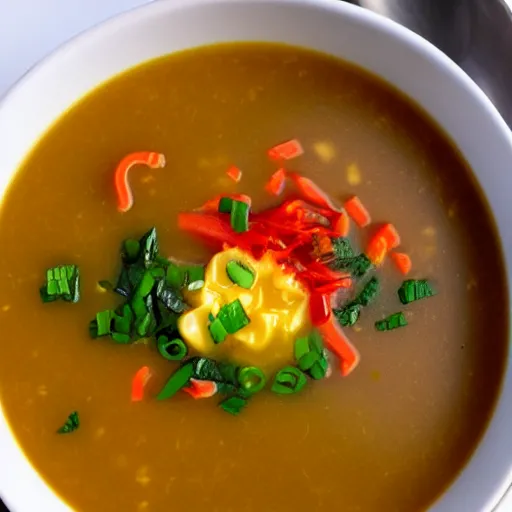 Image similar to extremly hot bowl of soup daring you to eat it