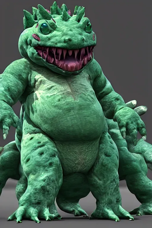 Prompt: a 3 d model of a venusaur found in the game files of death stranding