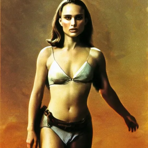 Image similar to Natalie Portman by Frank Frazetta