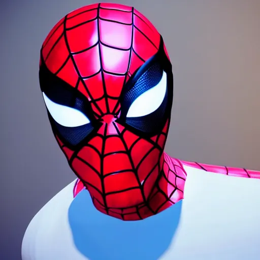 Image similar to still photo of neon spider - man, highly detailed, photorealistic portrait, bright studio setting, studio lighting, crisp quality and light reflections, unreal engine 5 quality render