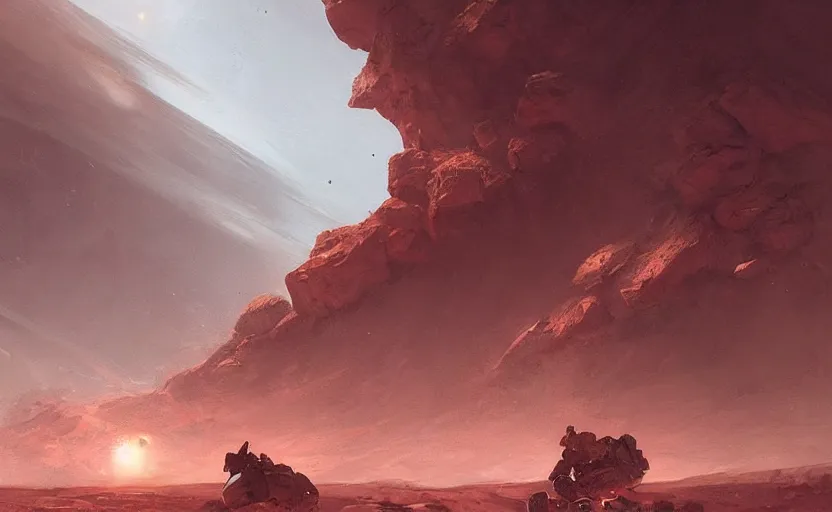 Prompt: A painting of Mars trending on artstation in the style of Greg Rutkowski