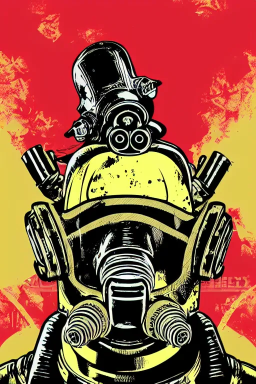 Image similar to fallout 7 6 retro futurist illustration art by butcher billy, sticker, colorful, illustration, highly detailed, simple, smooth and clean vector curves, no jagged lines, vector art, smooth andy warhol style